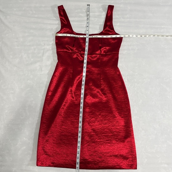 Connected Apparel Red Satin Dress 8 - Picture 3 of 6